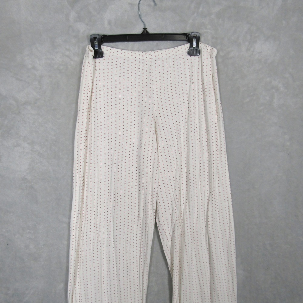 Eberjey Gisele Pajama Set Womens XL White Red Cross Print Modal Long Sleeve Pant - Picture 6 of 16